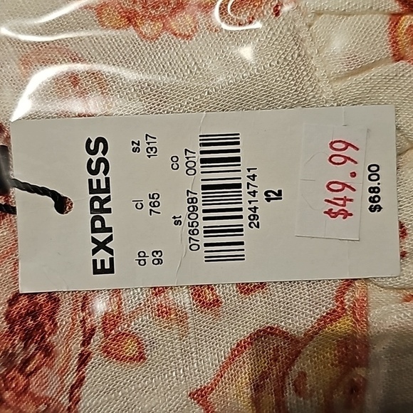 Express Layered Circle Mini Skirt Linen Blend Paisley Print Cottagecore - Picture 15 of 16